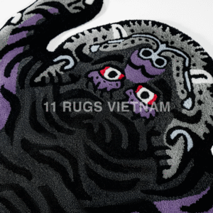 Alternative view of VIOLET TIBETAN TIGER HUNTING SHAPE PERSIAN RUG