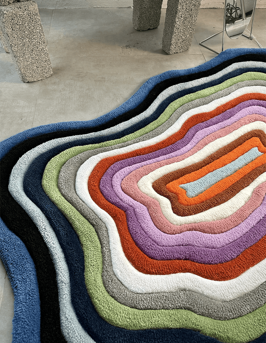 Alternative view of CARVED MULTICOLORED 'ILLUSION STRIPES'
